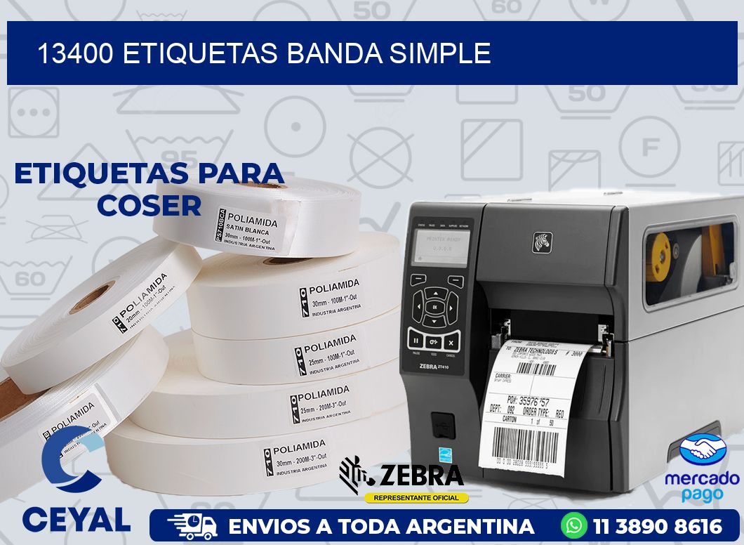 13400 ETIQUETAS BANDA SIMPLE