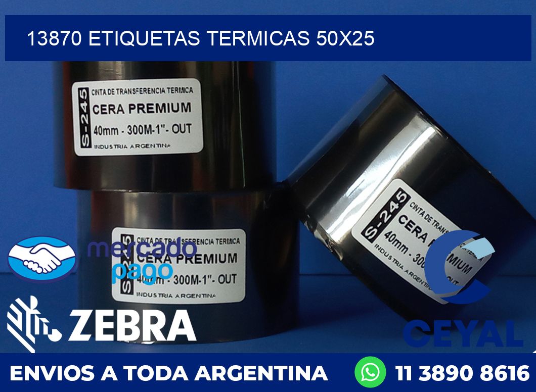 13870 ETIQUETAS TERMICAS 50X25