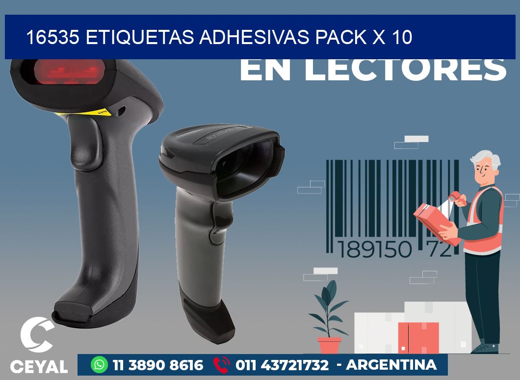 16535 ETIQUETAS ADHESIVAS PACK X 10