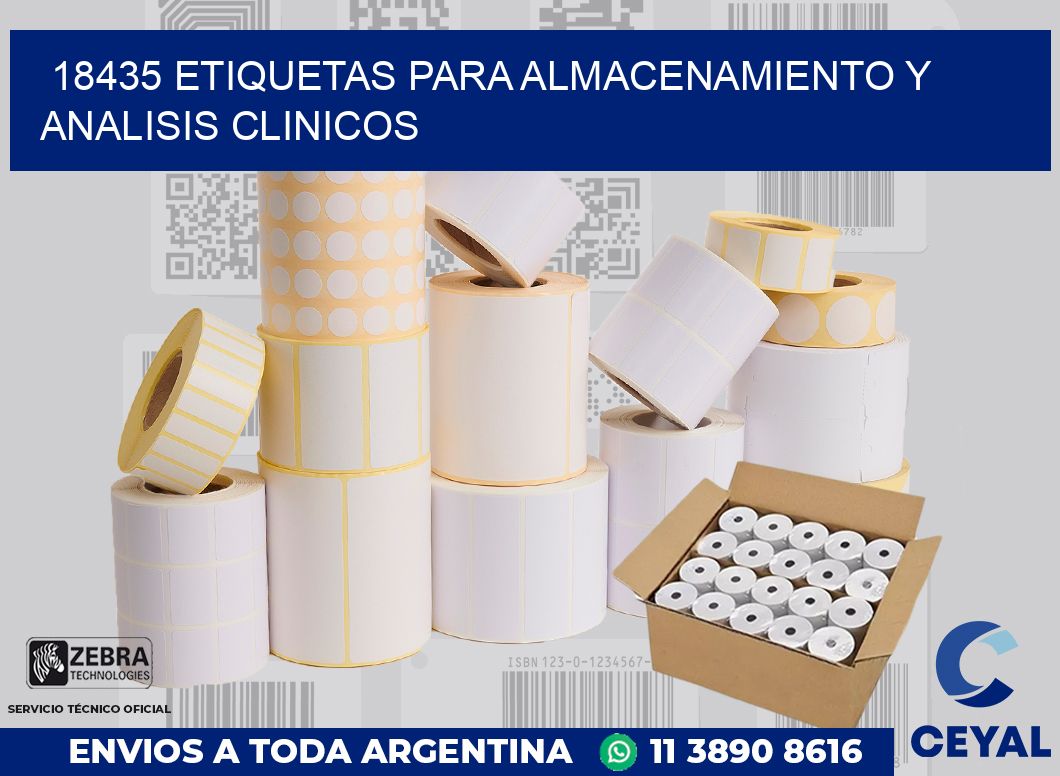 18435 ETIQUETAS PARA ALMACENAMIENTO Y ANALISIS CLINICOS