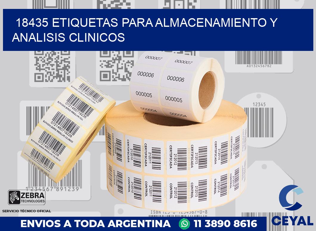 18435 ETIQUETAS PARA ALMACENAMIENTO Y ANALISIS CLINICOS