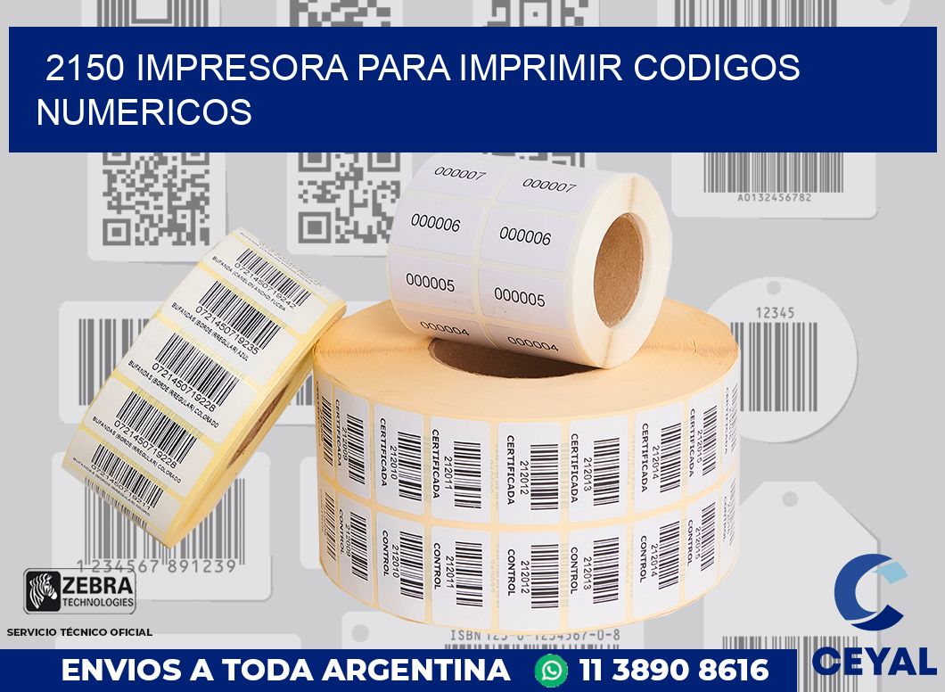 2150 IMPRESORA PARA IMPRIMIR CODIGOS NUMERICOS