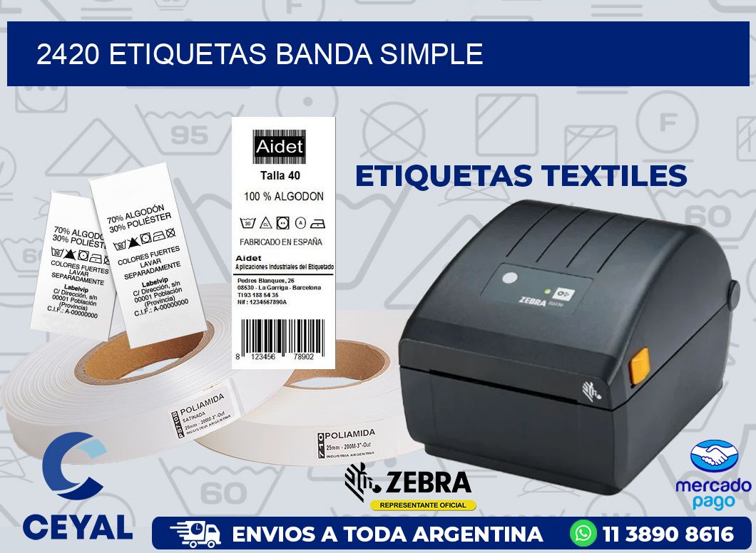 2420 ETIQUETAS BANDA SIMPLE