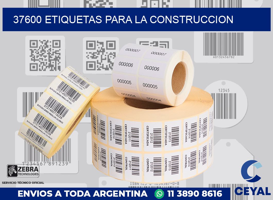 37600 ETIQUETAS PARA LA CONSTRUCCION