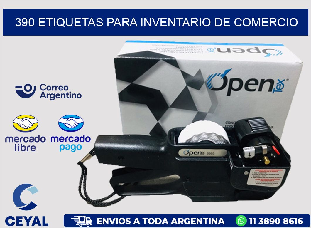 390 ETIQUETAS PARA INVENTARIO DE COMERCIO