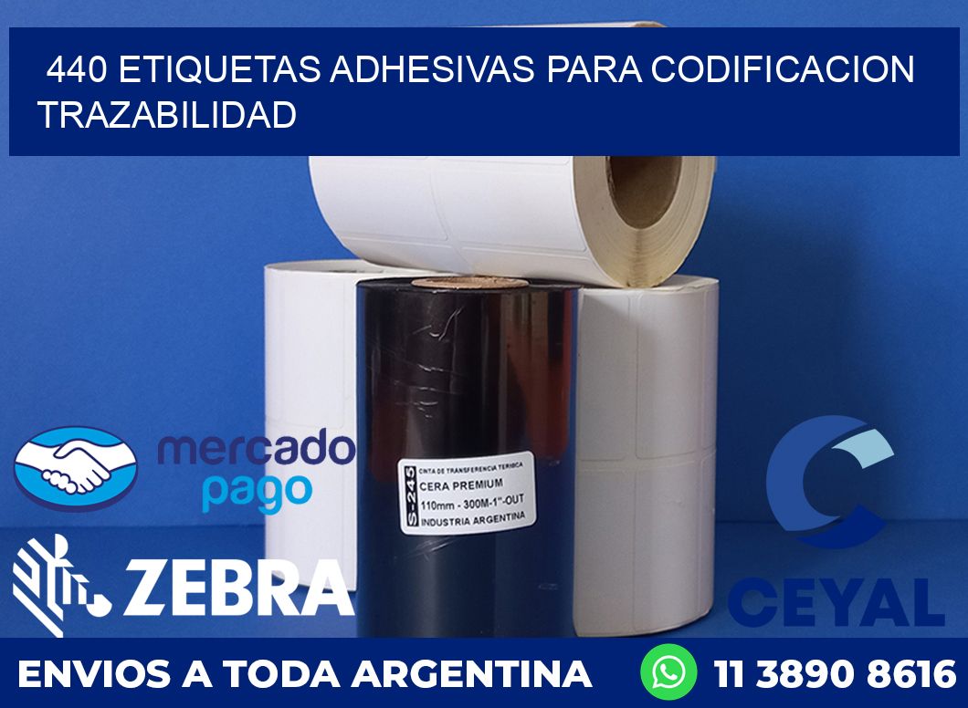 440 ETIQUETAS ADHESIVAS PARA CODIFICACION TRAZABILIDAD