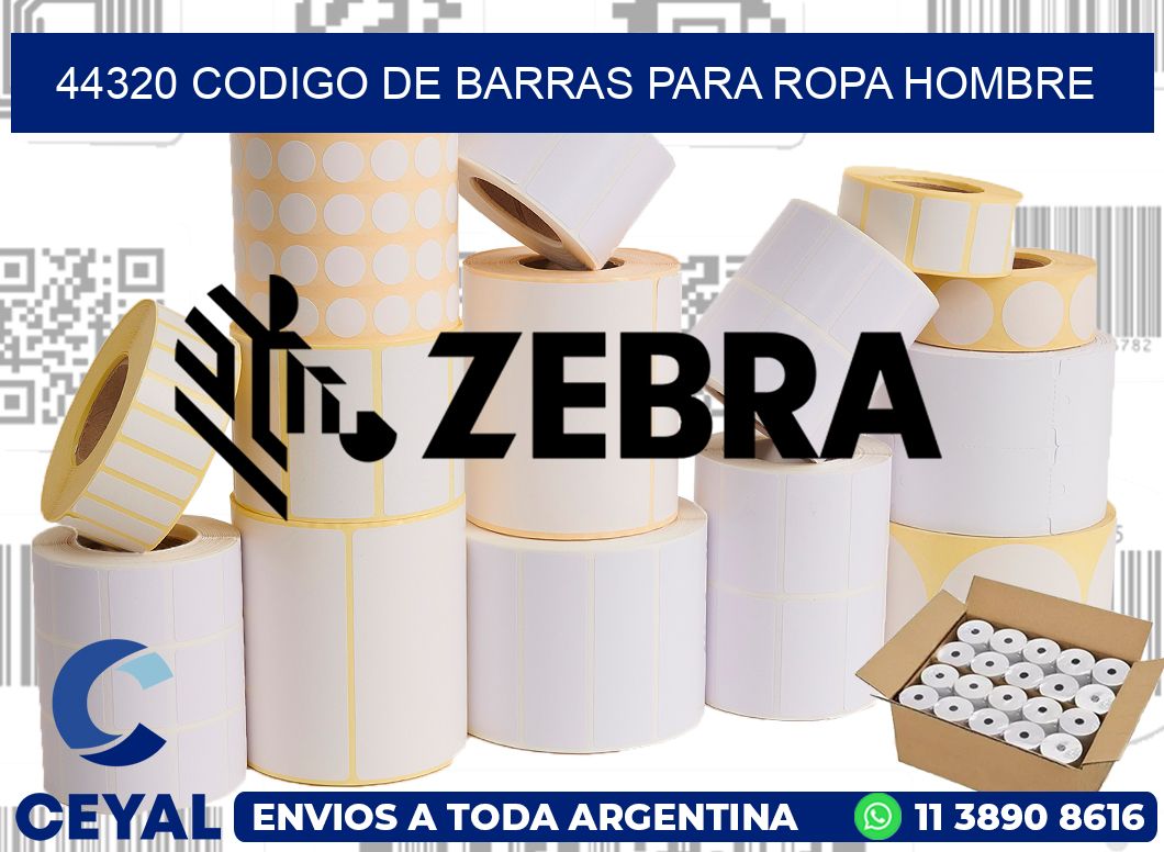 44320 CODIGO DE BARRAS PARA ROPA HOMBRE