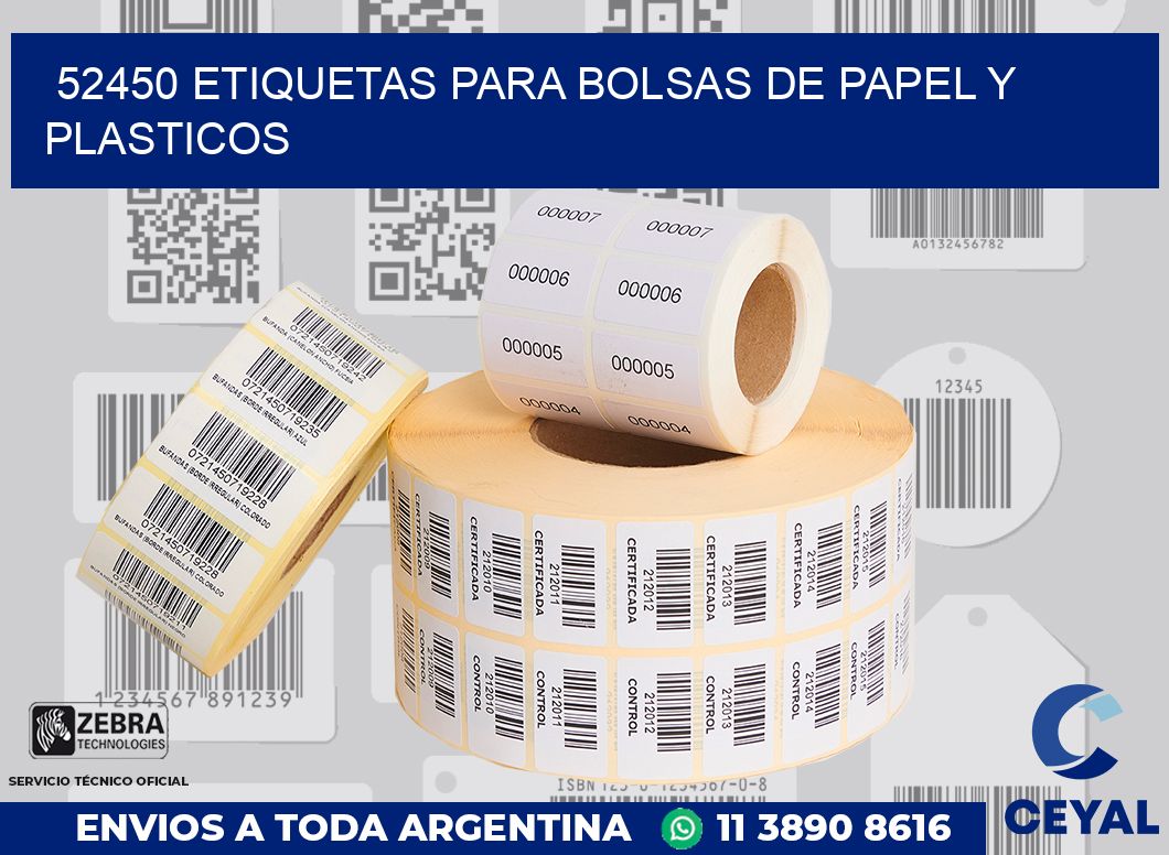 52450 ETIQUETAS PARA BOLSAS DE PAPEL Y PLASTICOS