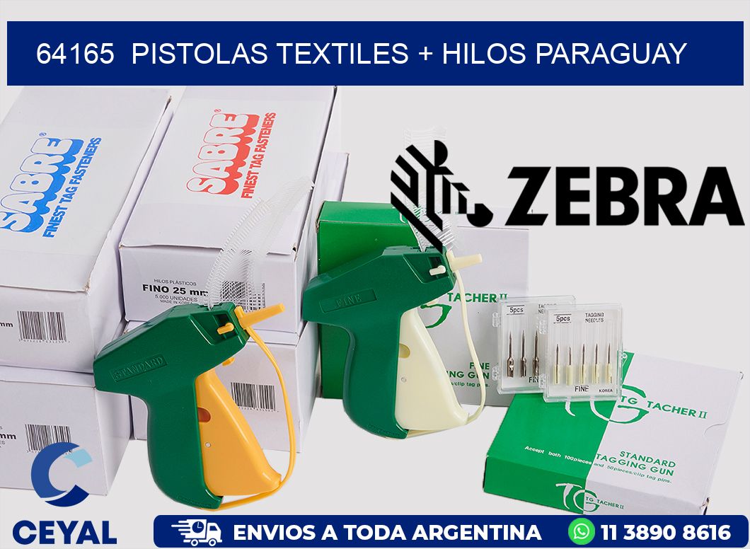 64165 PISTOLAS TEXTILES + HILOS PARAGUAY