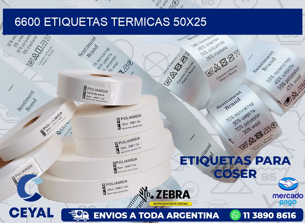 6600 ETIQUETAS TERMICAS 50X25