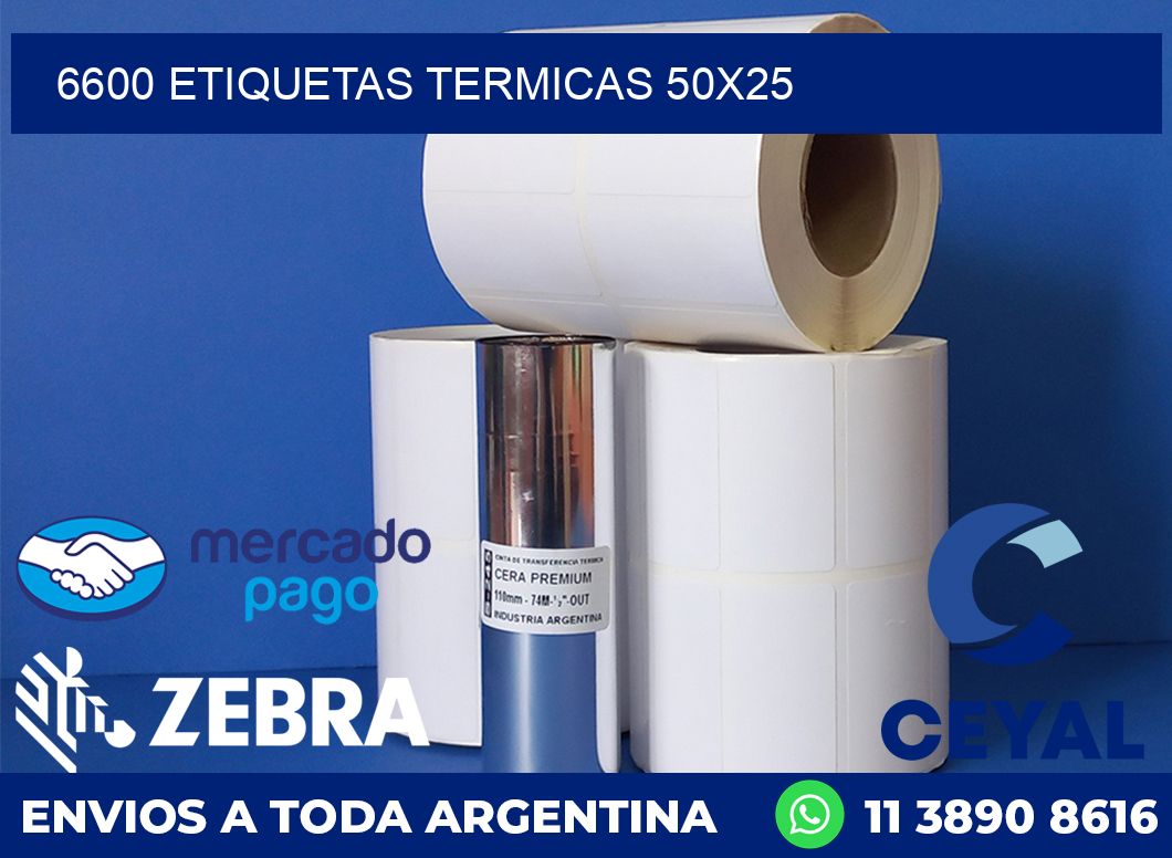 6600 ETIQUETAS TERMICAS 50X25