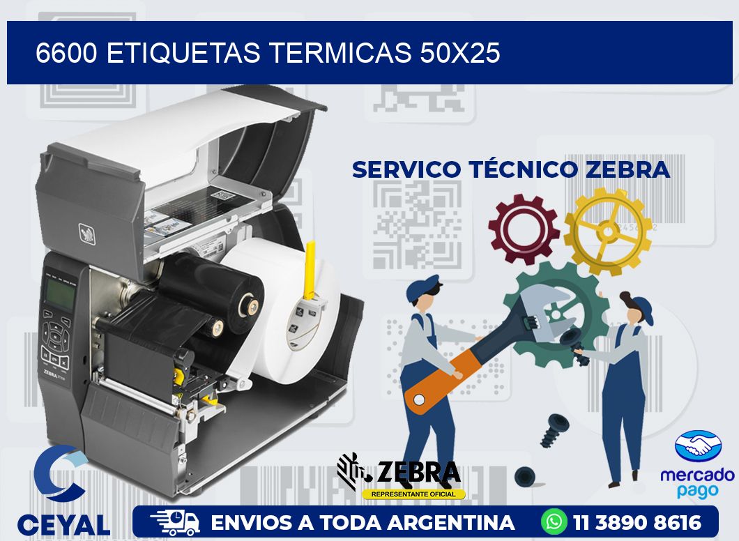 6600 ETIQUETAS TERMICAS 50X25