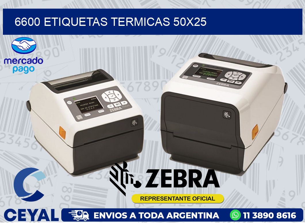 6600 ETIQUETAS TERMICAS 50X25