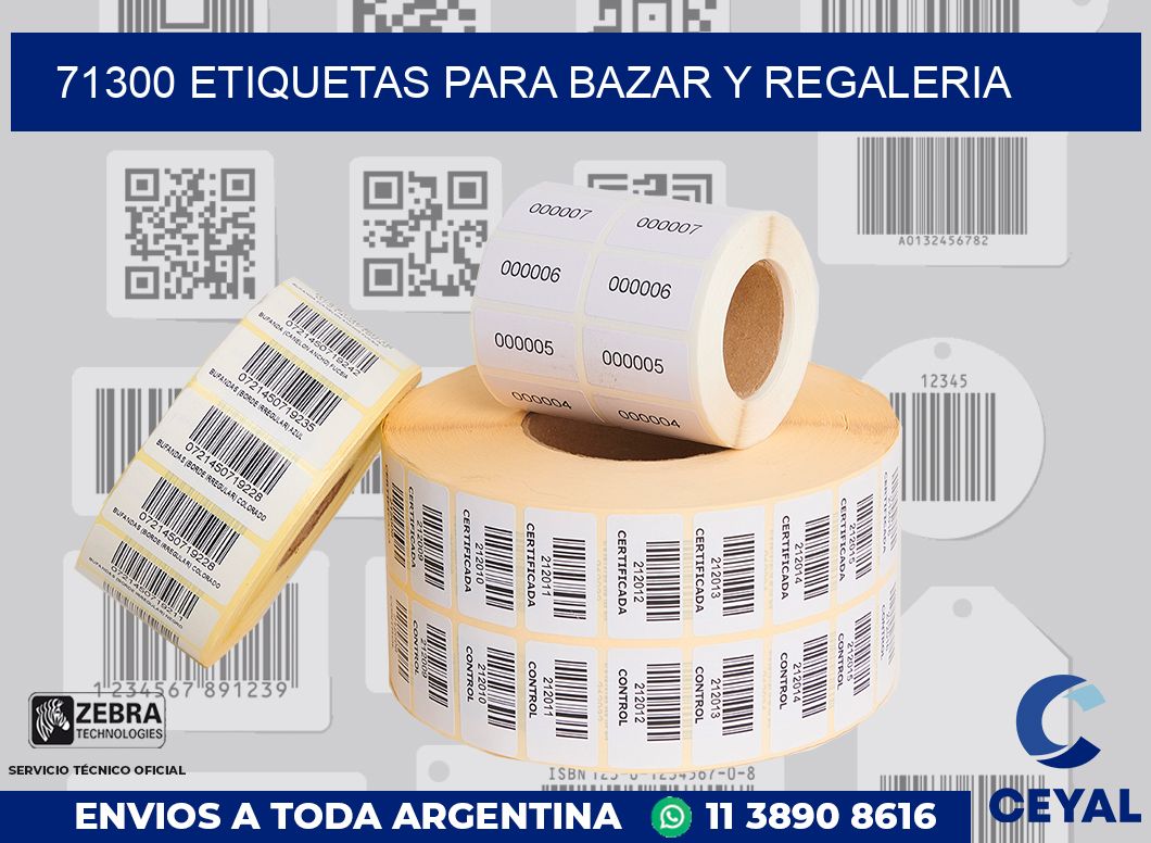 71300 ETIQUETAS PARA BAZAR Y REGALERIA