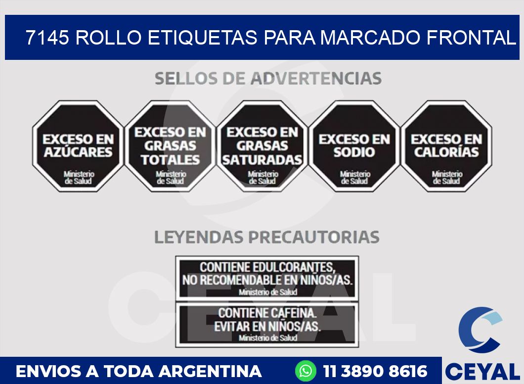 7145 ROLLO ETIQUETAS PARA MARCADO FRONTAL