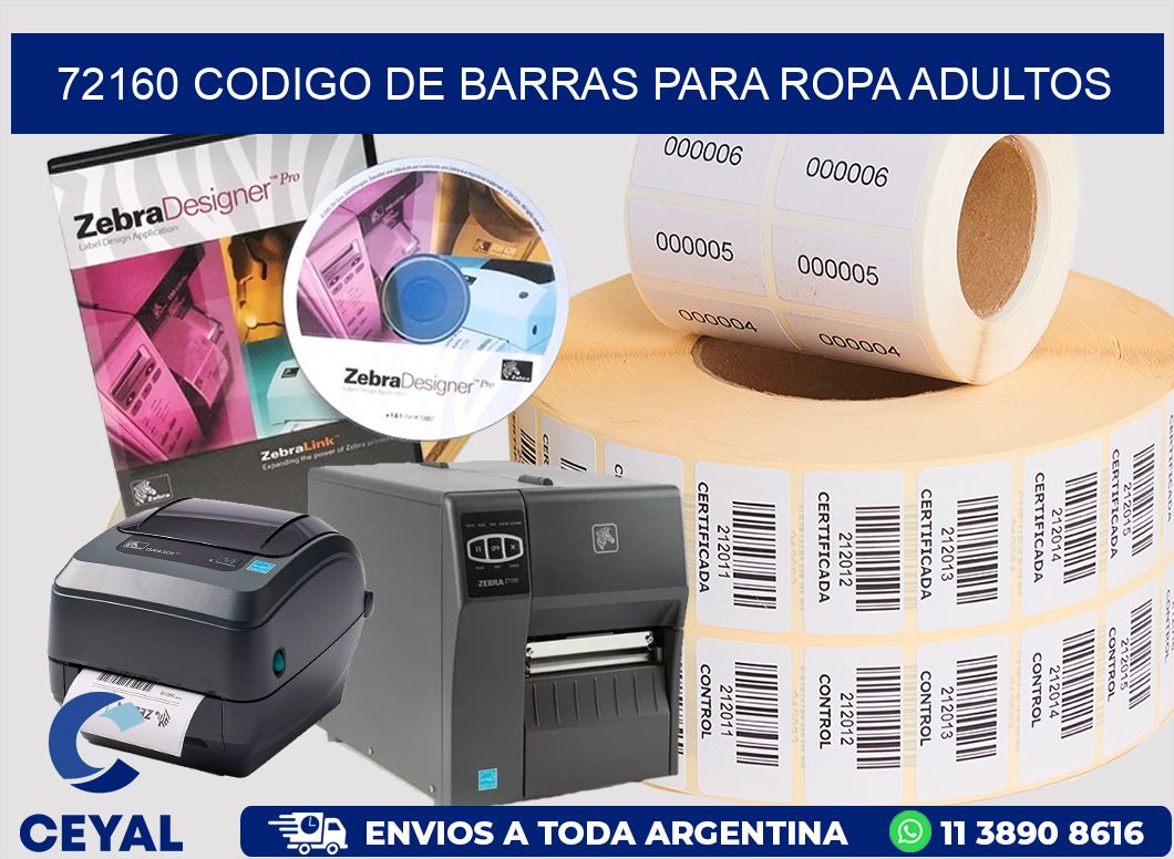 72160 CODIGO DE BARRAS PARA ROPA ADULTOS