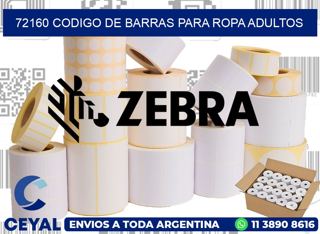 72160 CODIGO DE BARRAS PARA ROPA ADULTOS