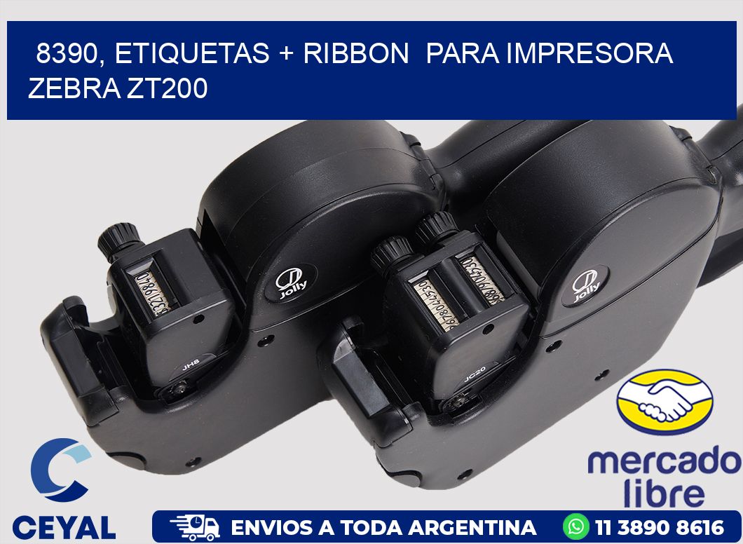 8390, etiquetas + ribbon  para impresora zebra ZT200