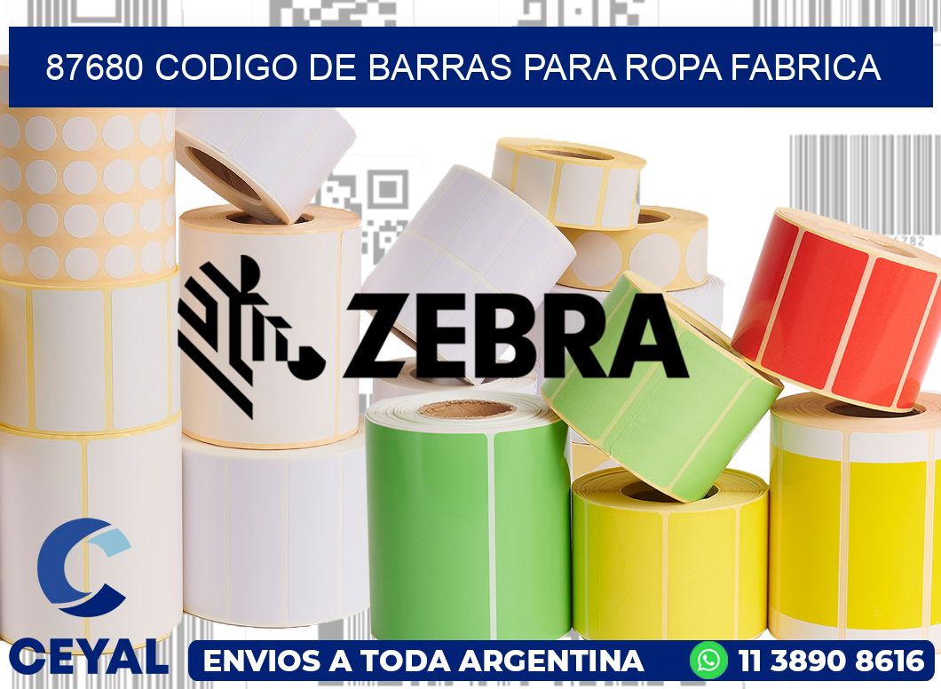 87680 CODIGO DE BARRAS PARA ROPA FABRICA