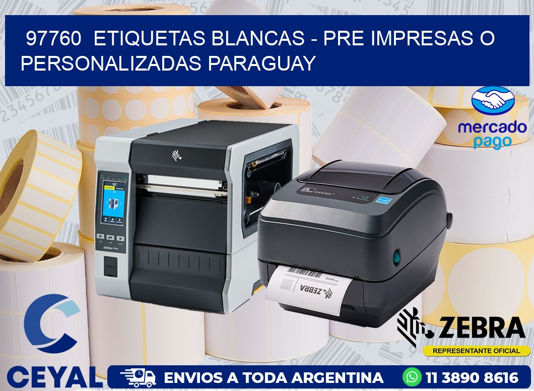 97760  ETIQUETAS BLANCAS – PRE IMPRESAS O PERSONALIZADAS PARAGUAY