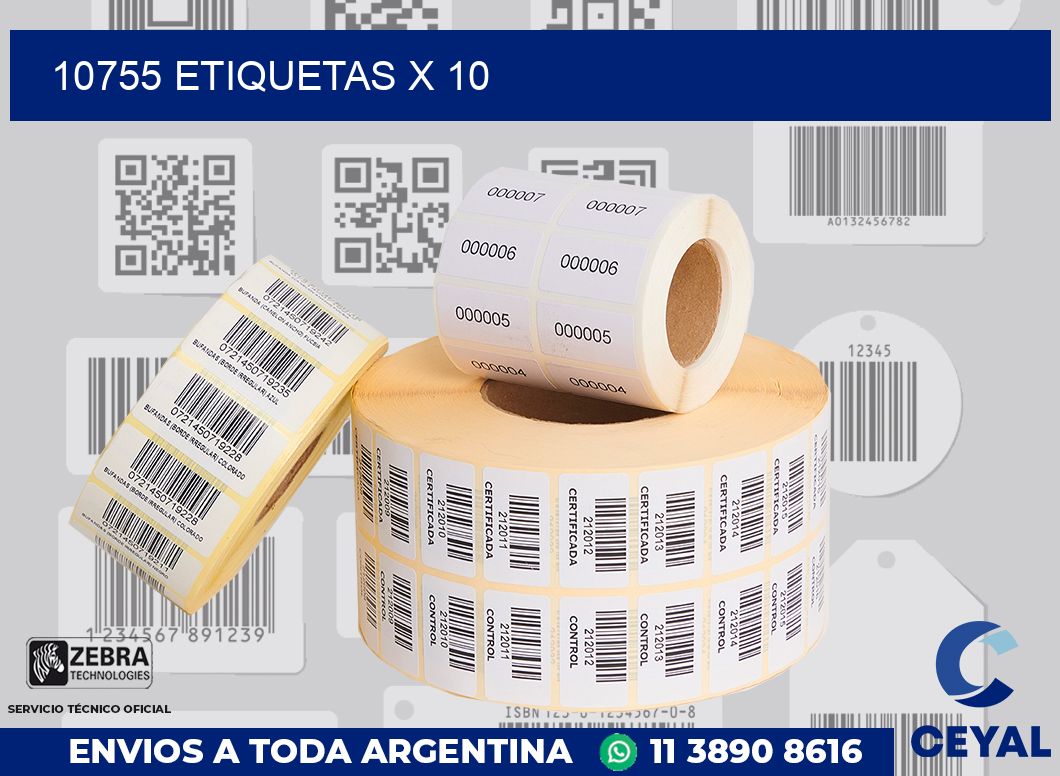 10755 Etiquetas x 10