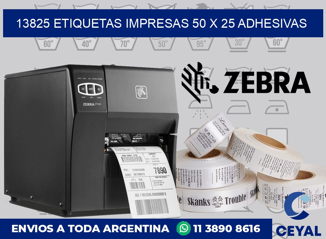 13825 ETIQUETAS IMPRESAS 50 X 25 ADHESIVAS