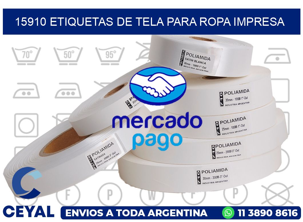 15910 ETIQUETAS DE TELA PARA ROPA IMPRESA