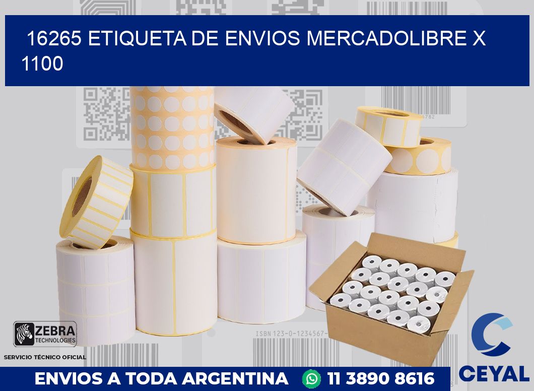 16265 etiqueta de envios mercadolibre x 1100