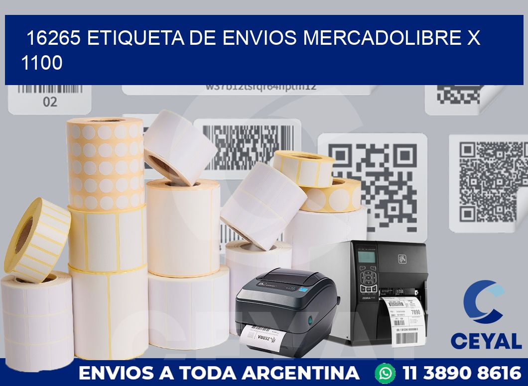 16265 etiqueta de envios mercadolibre x 1100