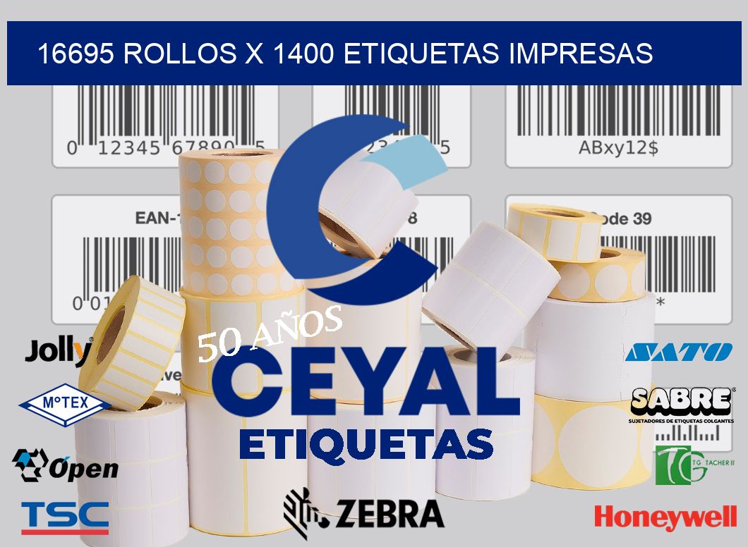 16695 Rollos x 1400 etiquetas impresas
