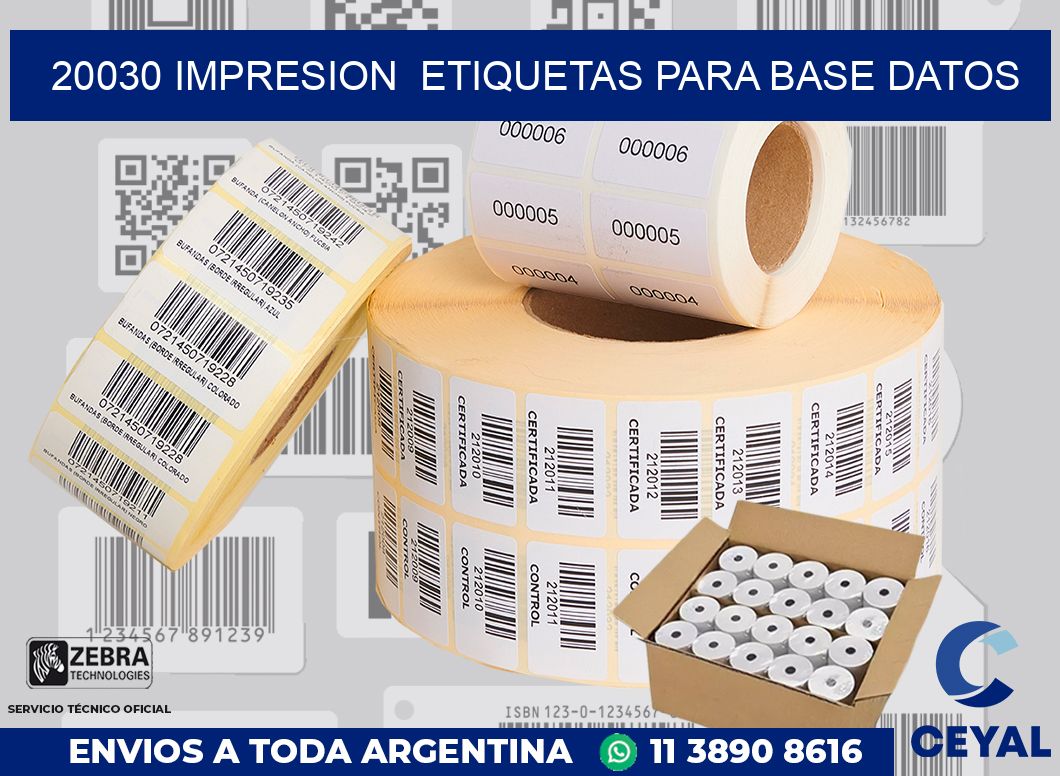 20030 impresion  etiquetas para base datos