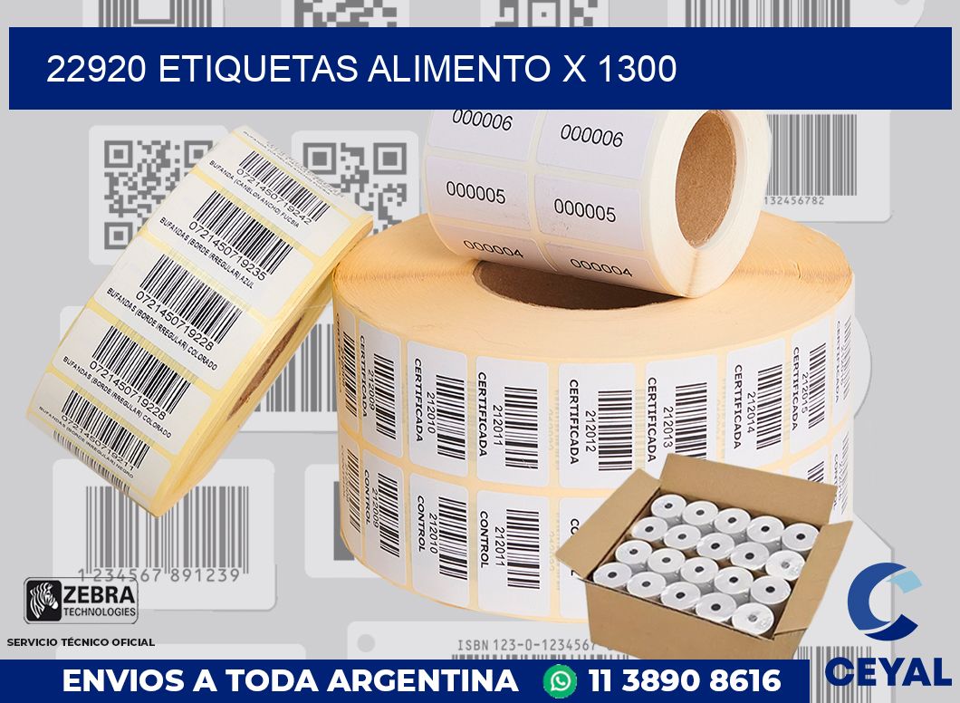 22920 etiquetas alimento x 1300