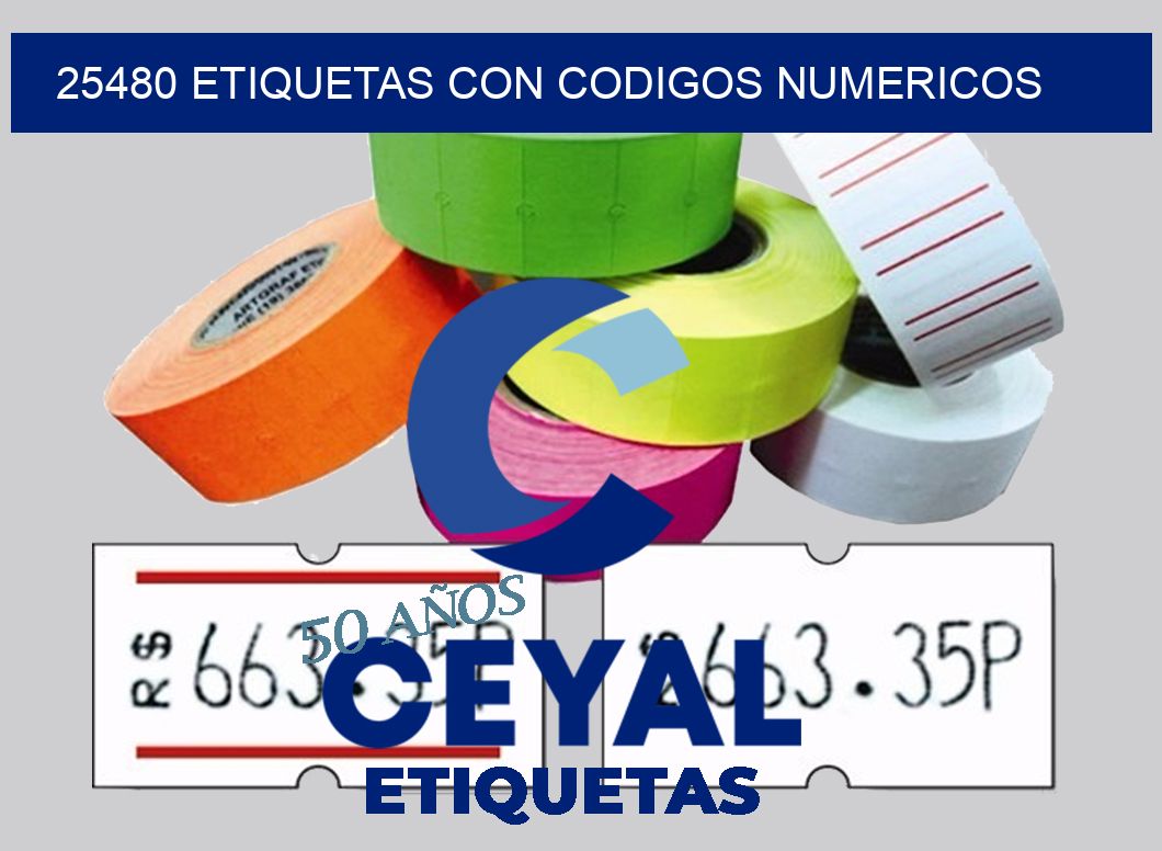 25480 ETIQUETAS CON CODIGOS NUMERICOS