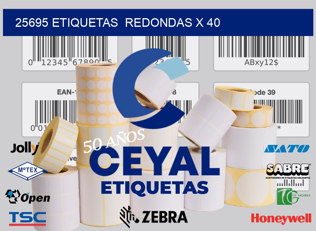 25695 etiquetas  redondas x 40