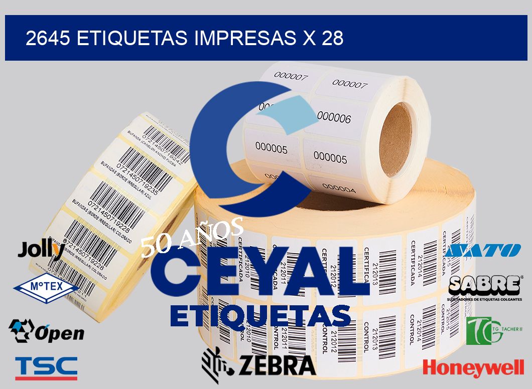 2645 Etiquetas impresas x 28