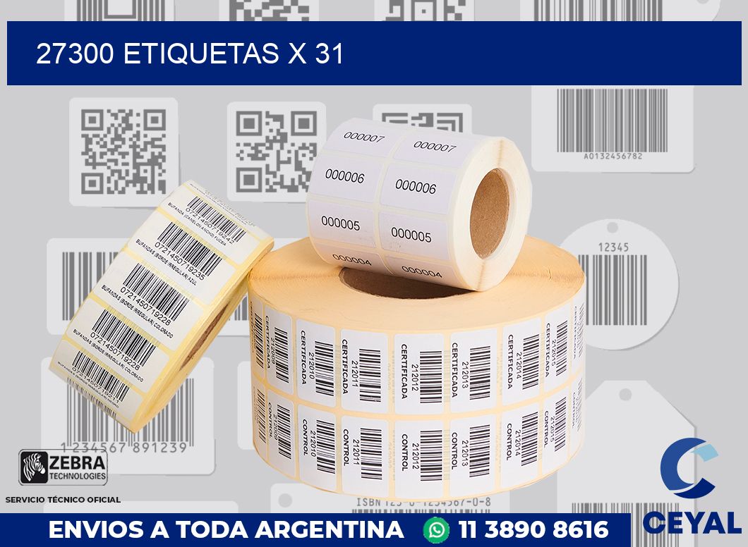 27300 Etiquetas x 31