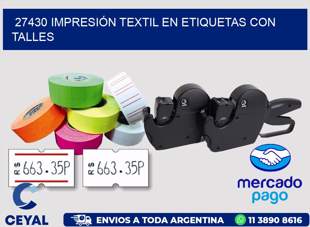 27430 IMPRESIÓN TEXTIL EN ETIQUETAS CON TALLES