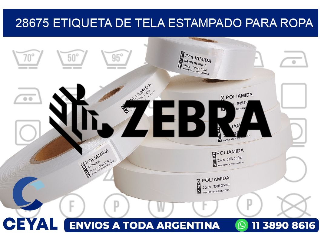 28675 ETIQUETA DE TELA ESTAMPADO PARA ROPA