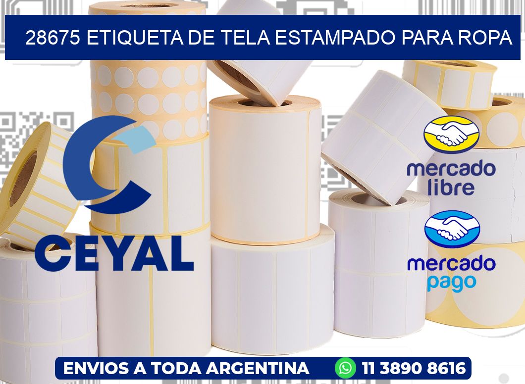 28675 ETIQUETA DE TELA ESTAMPADO PARA ROPA