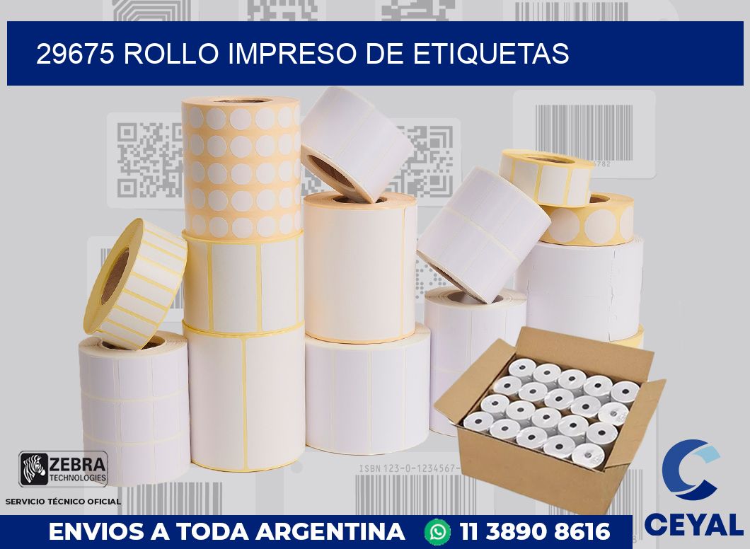 29675 ROLLO IMPRESO DE ETIQUETAS
