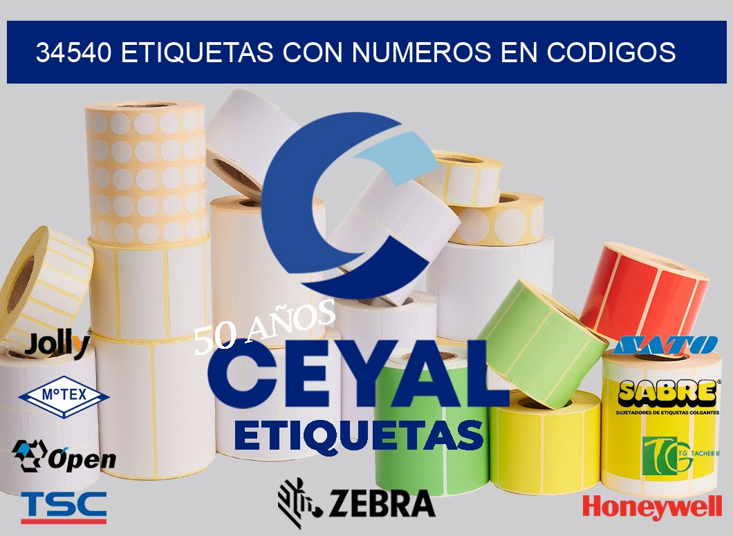 34540 ETIQUETAS CON NUMEROS EN CODIGOS