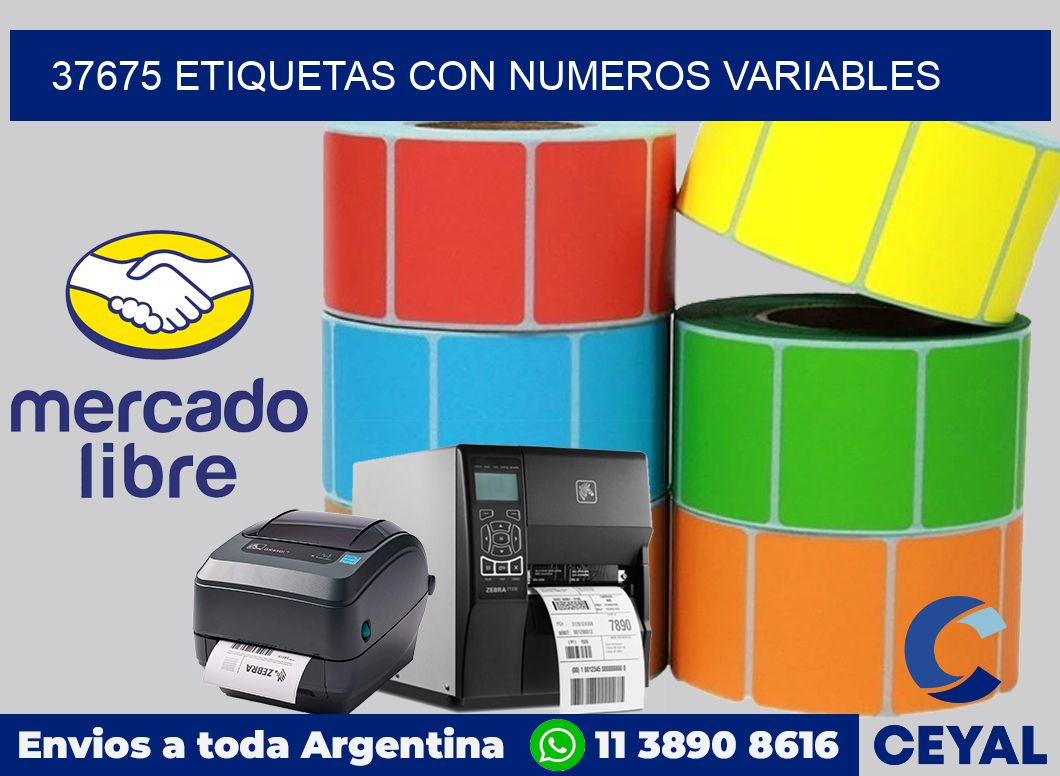 37675 ETIQUETAS CON NUMEROS VARIABLES