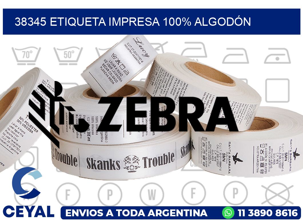 38345 ETIQUETA IMPRESA 100% ALGODÓN