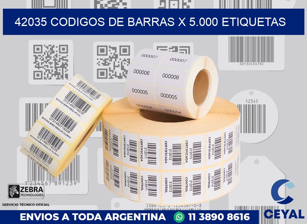 42035 codigos de barras x 5.000 etiquetas