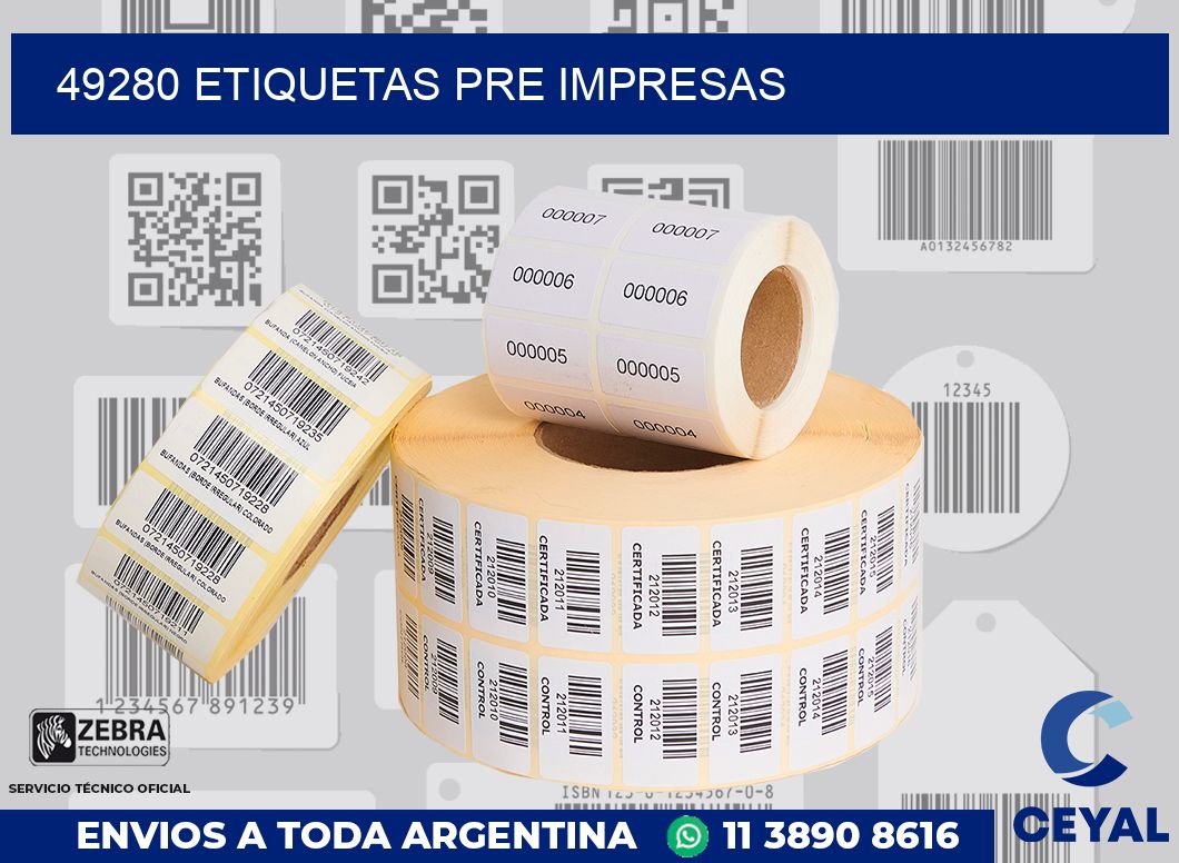 49280 ETIQUETAS PRE IMPRESAS