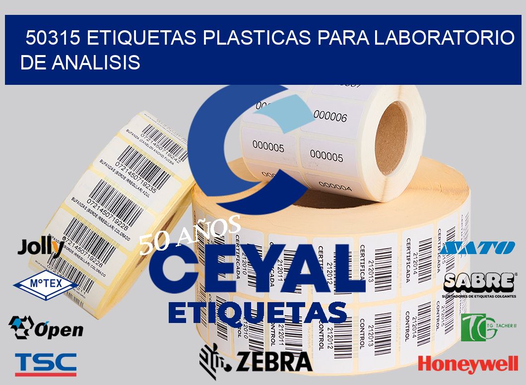 50315 ETIQUETAS PLASTICAS PARA LABORATORIO DE ANALISIS