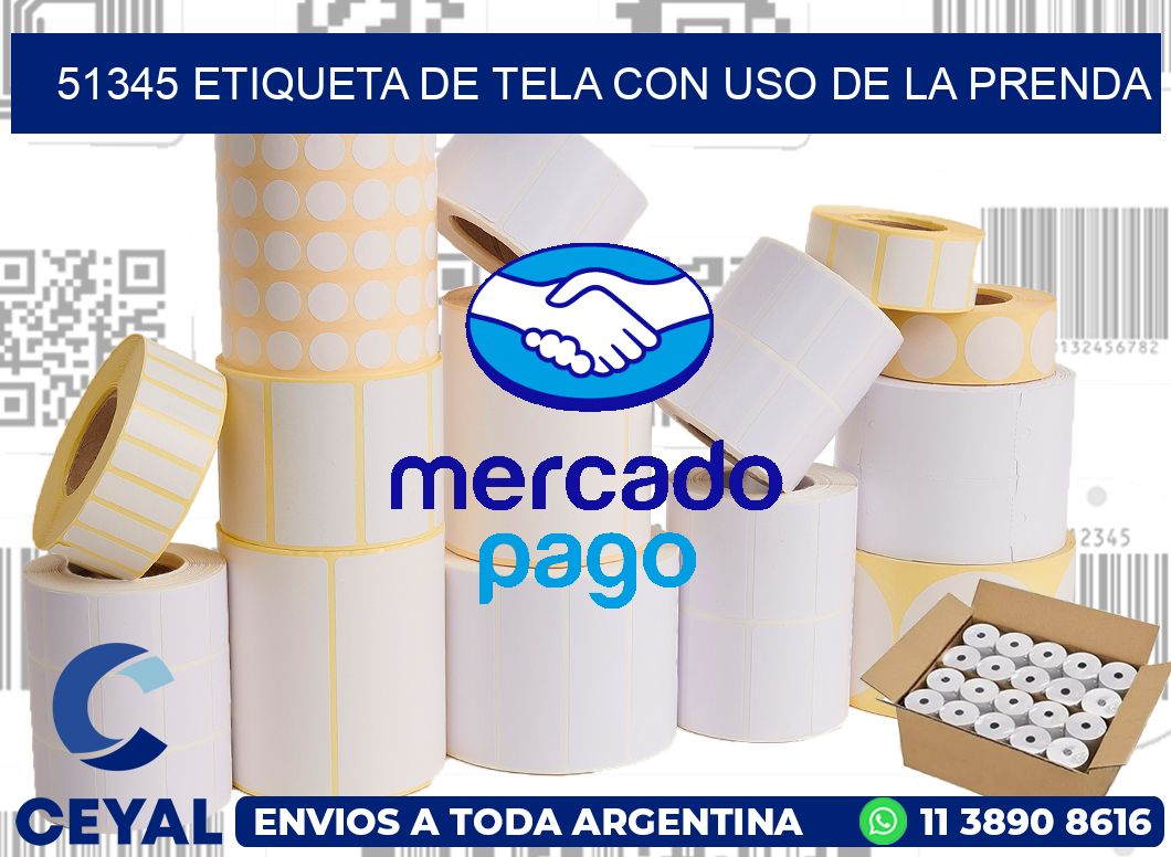 51345 ETIQUETA DE TELA CON USO DE LA PRENDA