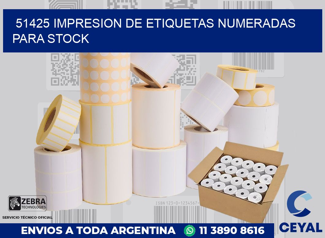 51425 IMPRESION DE ETIQUETAS NUMERADAS PARA STOCK