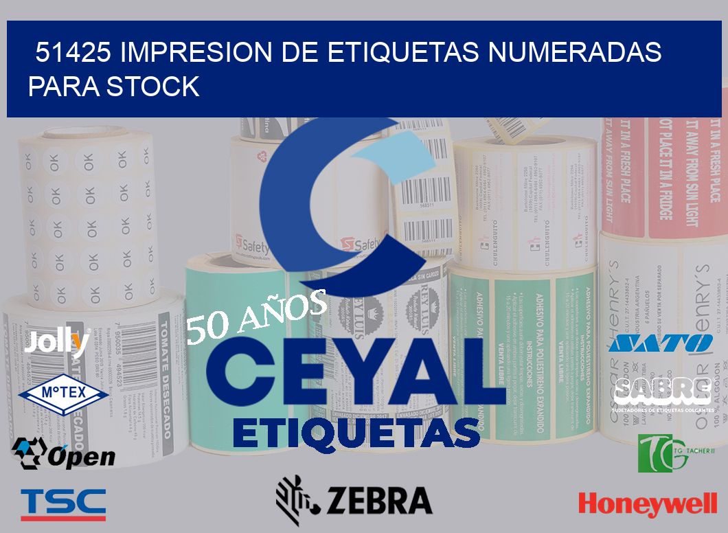 51425 IMPRESION DE ETIQUETAS NUMERADAS PARA STOCK
