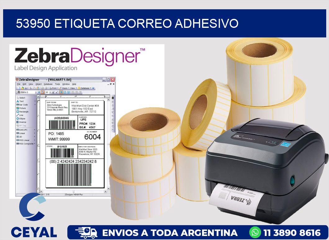 53950 ETIQUETA CORREO ADHESIVO